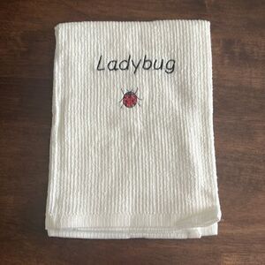 White Cotton Ladybug Kitchen Bar-Mop 18” by 16”